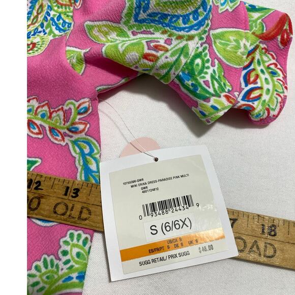NEW Pappagallo Short Sleeve Dress– Pink Paisley/Geo Print – Size S Lightweight - Picture 7 of 9
